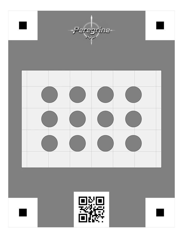 12-dot grid precision target sheet